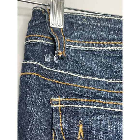 Vigold Skinny Jeans Whiskered Low Rise Buttoned Flap Back Pockets Blue Size 26 - Picture 11 of 12